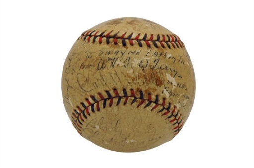 1933 World Series Champion NY Giants Team Signed Baseball (20 signatures) With Mel Ott